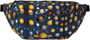 Solar System Planets Crossbody Waist Bag with Multiple Pockets, Easy To carry, Suitable for Sports, Travel and Daily Use.