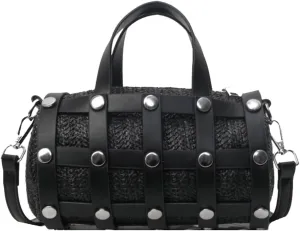 Solyinne Straw Crossbody Bags for Women Purse Woven Handbag Crochet Designer Summer Travel Cool Hollow Cylinder Trendy