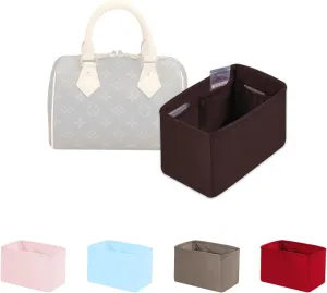 Speedy 25 Organizer Insert, Purse Dividers Compatible with LV Bag Speedy, Women's Handbag Organizers with Silky Satin (Chocolat, Speedy25)