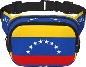 Square Double Layer Waist Bag - Crossbody Bag/Adjustable Strap Chest,for Travel Workout Running print Flag of Venezuela