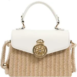 Straw Beach Bags for Women Chic Top-Handle Purses Summer Straw Crossbody Tote Handbag Travel Work Hobo Shoulder Bag 2025