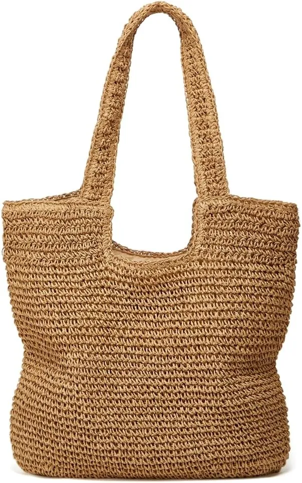 Straw Beach Tote Bag Hobo Bags Women Vintage Everything Summer Shoulder Beach Bag Cute Purse Work Travel Handbag 2025