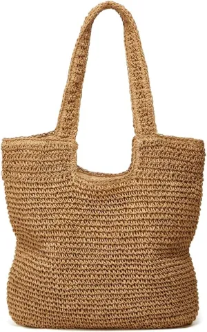 Straw Beach Tote Bag Hobo Bags Women Vintage Everything Summer Shoulder Beach Bag Cute Purse Work Travel Handbag 2025