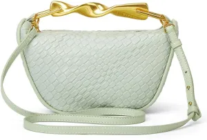 Straw Clutch Bag for Women Mini Summer Satchel Purse Fashion Woven Crossbody Shoulder Handbags with Chain Strap