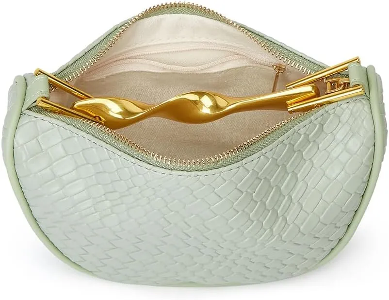 Straw Clutch Bag for Women Mini Summer Satchel Purse Fashion Woven Crossbody Shoulder Handbags with Chain Strap