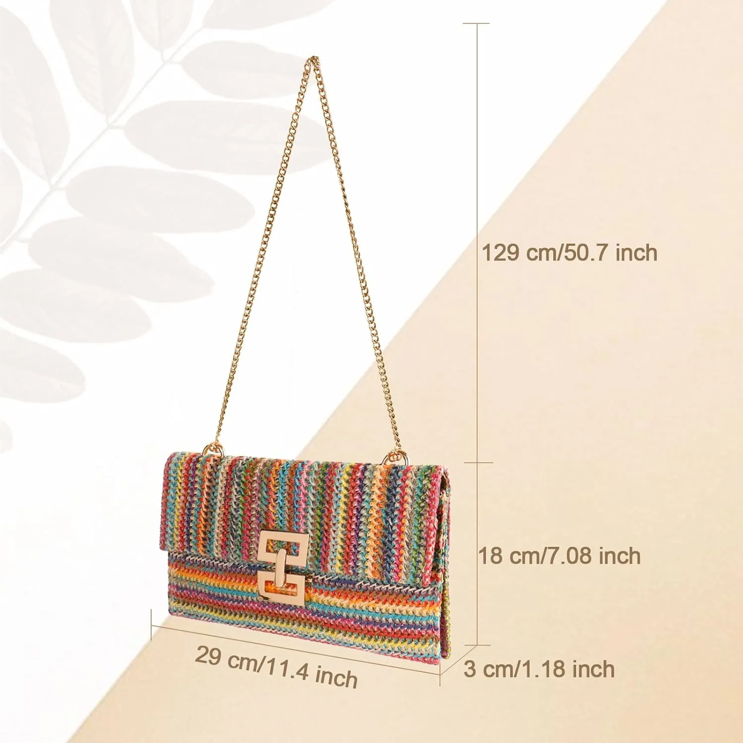 Straw Clutch Purse Crossbody Bag for Women Designer Evening Handbag Casual Summer Beach Straw Shoulder Bag