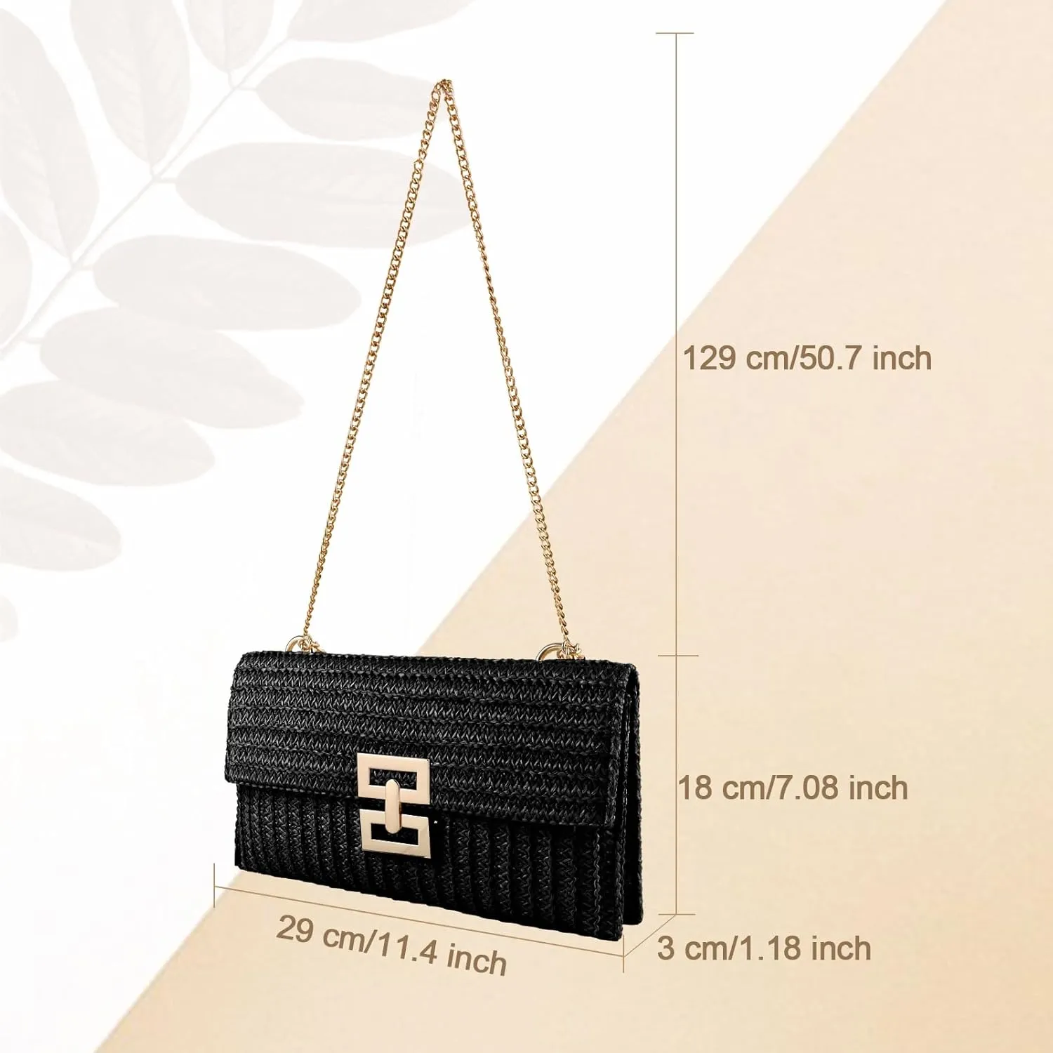 Straw Clutch Purse Crossbody Bag for Women Designer Evening Handbag Casual Summer Beach Straw Shoulder Bag