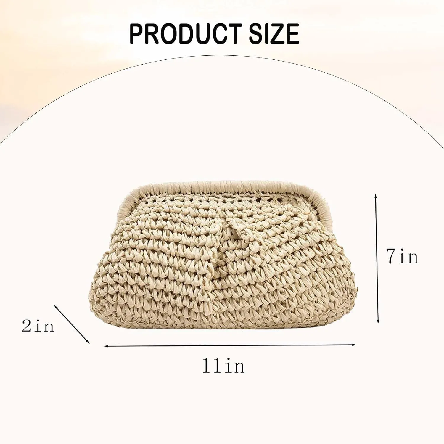 Straw Clutch Purse for Women Cloud Dumpling Pouch Beach Crossbody Shoulder Bag Summer Beach Clutch Woven Handbag