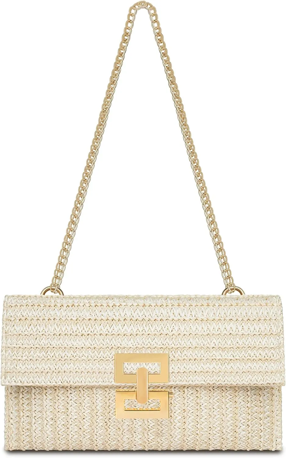 Straw Clutch Purse for Women Designer Evening Handbag Summer Beach Shoulder Crossbody Bag