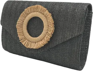 Straw Clutch Purse for Women Envelope Evening Handbag Stylish Woven Crossbody Bag Beach Floral Hobo Purse for Party Wedding