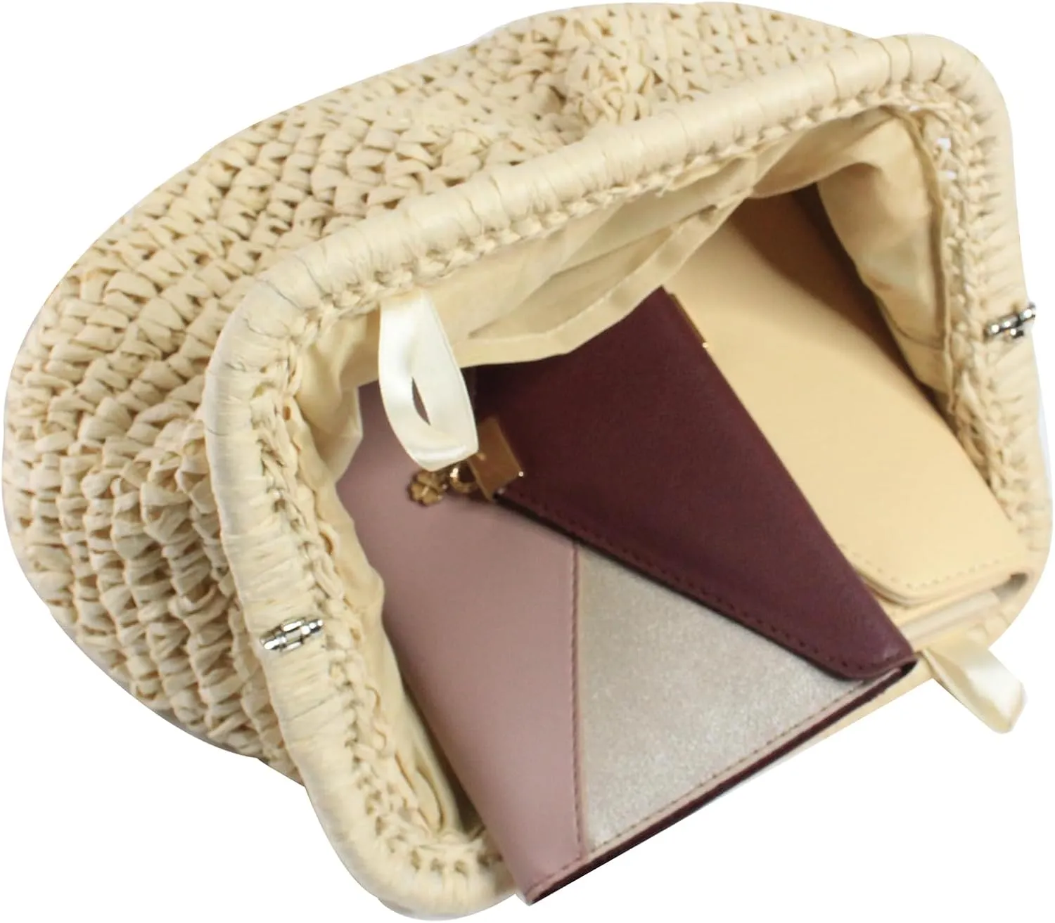 Straw Clutch Purse for Women Wedding Hand-Woved Evening Straw Handbag Party Wedding Summer Beach Bag