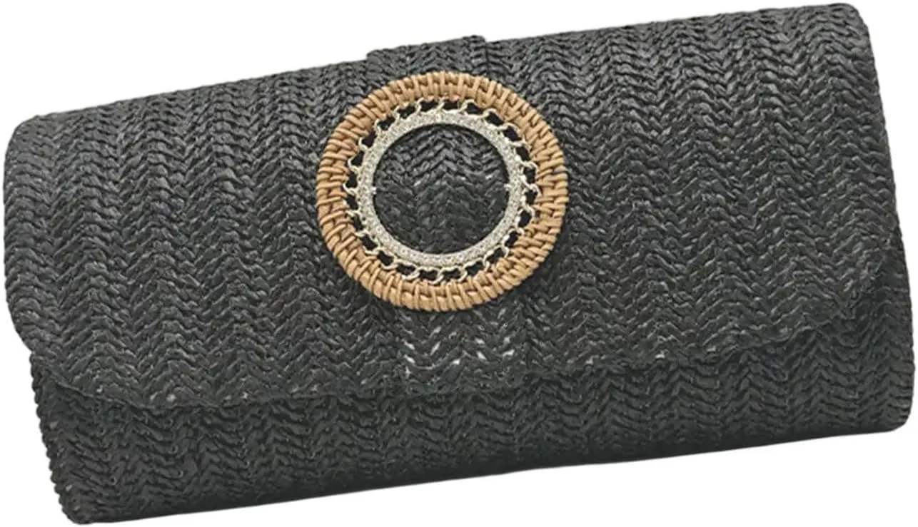 Straw Clutches Purse Women Envelope Bag Straw Crossbody Shoulder Bag Handbag Summers Beach Bag Woven Clutches Handbag