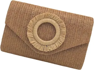 Straw Clutches Purse Women Envelope Bag Straw Crossbody Shoulder Bag Handbag Summers Beach Bag Woven Clutches Handbag