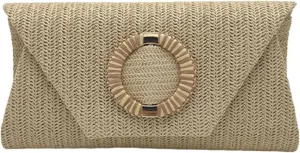 Straw Clutches Purse Women Envelope Bag Straw Crossbody Shoulder Bag Handbag Summers Beach Bag Woven Clutches Handbag