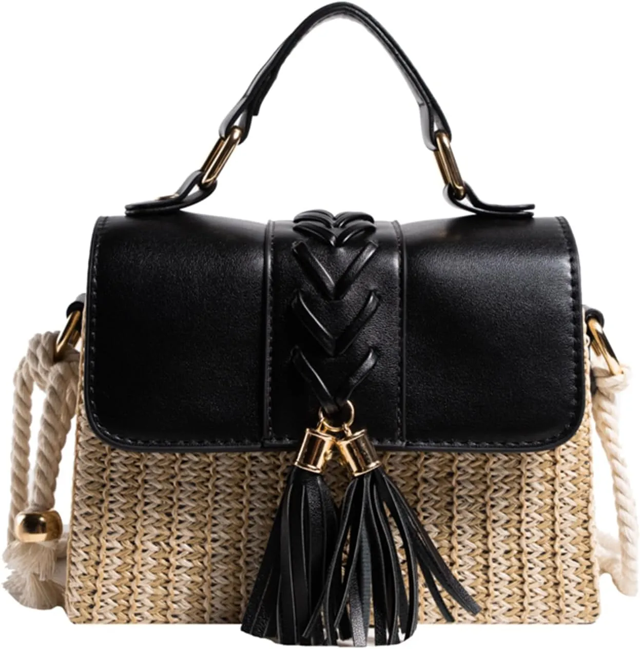 Straw Crossbody Bags for Women Summer Straw Clutch Bag Woven Beach Purse Vacation Handbags
