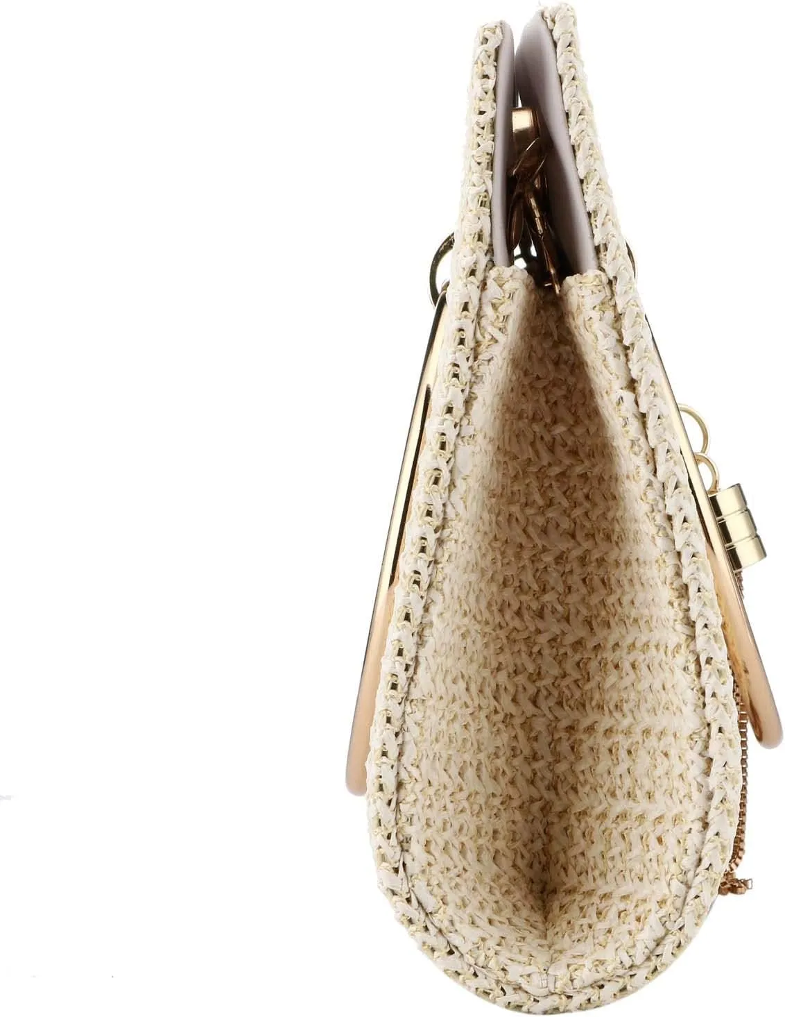 Straw Handbag Evening Bag Clutch Purses for Women, Fashion Summer Beach Tote Tassels Straw Clutch