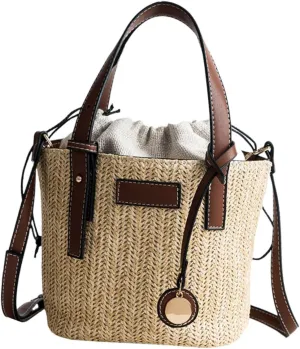 Straw Purses 1pc Diagonal Bag Women's Polyester Decorate Color Contrast Crossbody Tote
