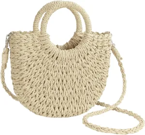 Straw Purses for Women 2025 Summer Crossbody Bags Handmade Woven Purse Summer Beach Tote Bag Straw Satchel Handbag