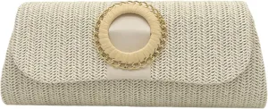 Straw Woven Clutch Purse 2025 Summer Boho Evening Handbag Chain Crossbody Bag Flap Envelope Vacation