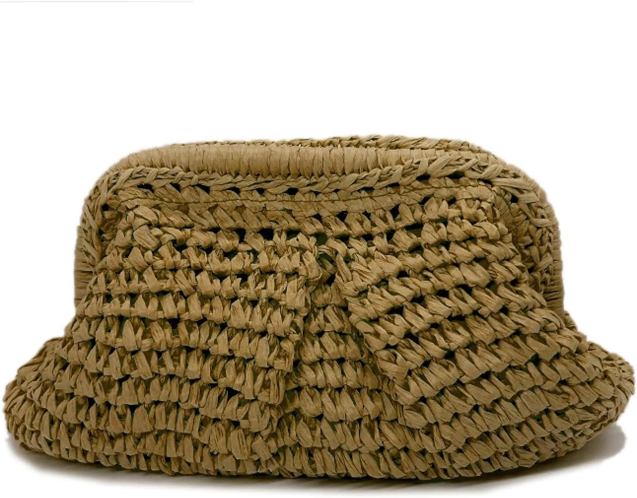 Striped Stitching Woven Bag Clutch Bag Women's Clip Bag Straw One Shoulder Crossbody Bag