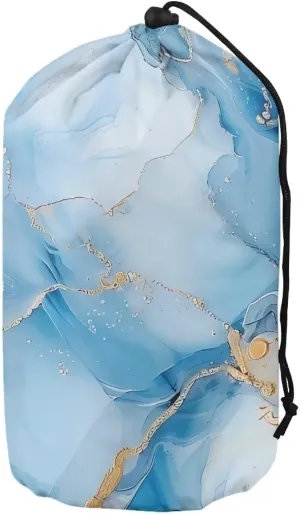 Stuff Sack Blue Marble Print Camping Storage Set of 3Waterproof Bags for Camping Great for Camping Backpacking Hiking Set of 3