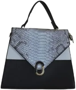 Stylish Chic Handbags For Women - Luxury Snakeskin Print Leather Shoulder Crossbody Bag White/Silver