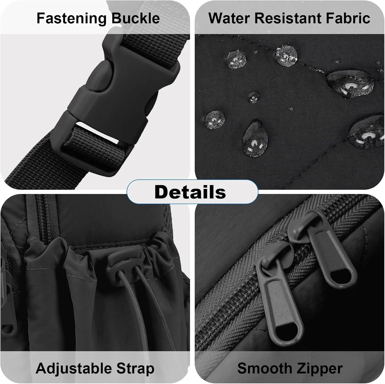 Stylish Sling Bag for Women – Versatile Crossbody Backpack with Adjustable Strap, Lightweight Shoulder Bag for Travel, Hiking & Sports(Black-Small)