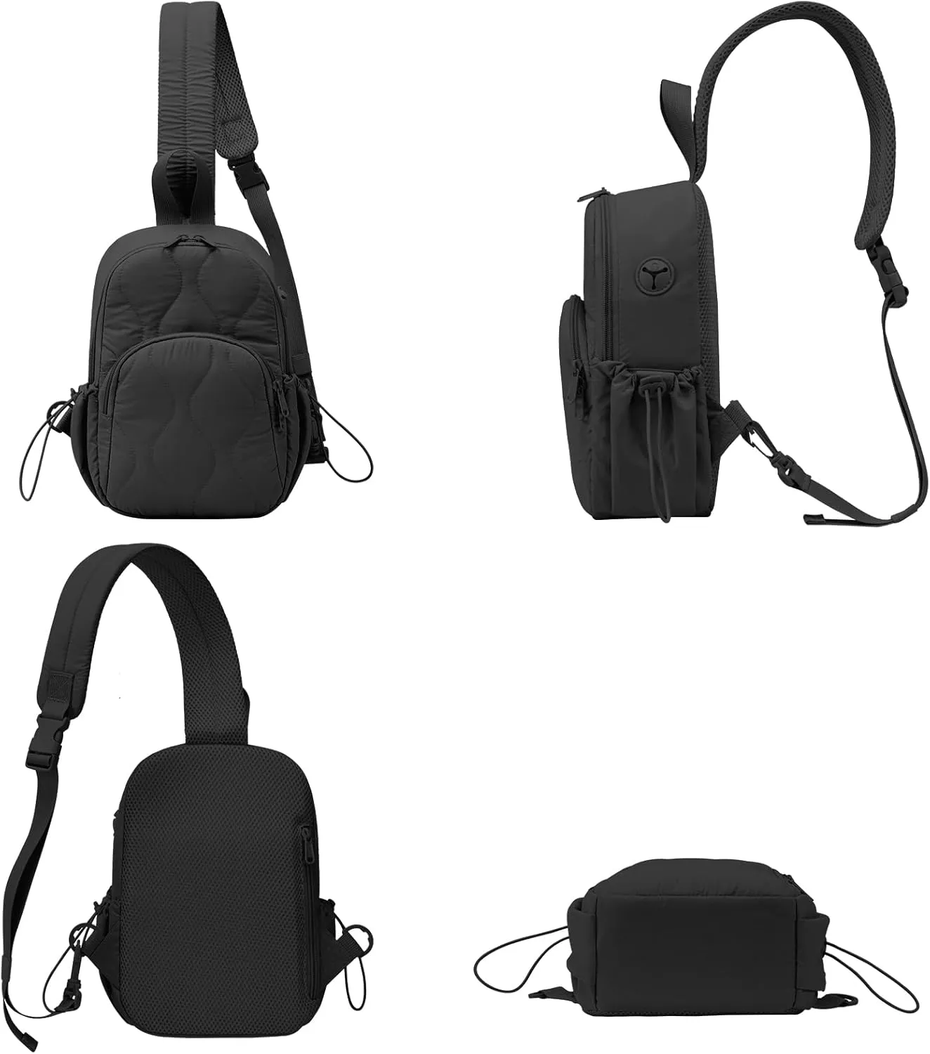 Stylish Sling Bag for Women – Versatile Crossbody Backpack with Adjustable Strap, Lightweight Shoulder Bag for Travel, Hiking & Sports(Black-Small)