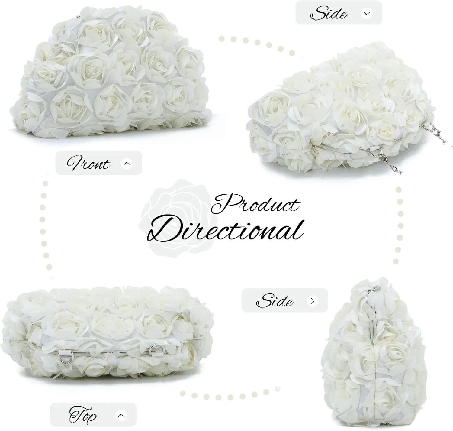SUKUTU Flower Evening Bag Floral Clutch Bag Satin Handbag with Detachable Strap for Weeding Party Prom