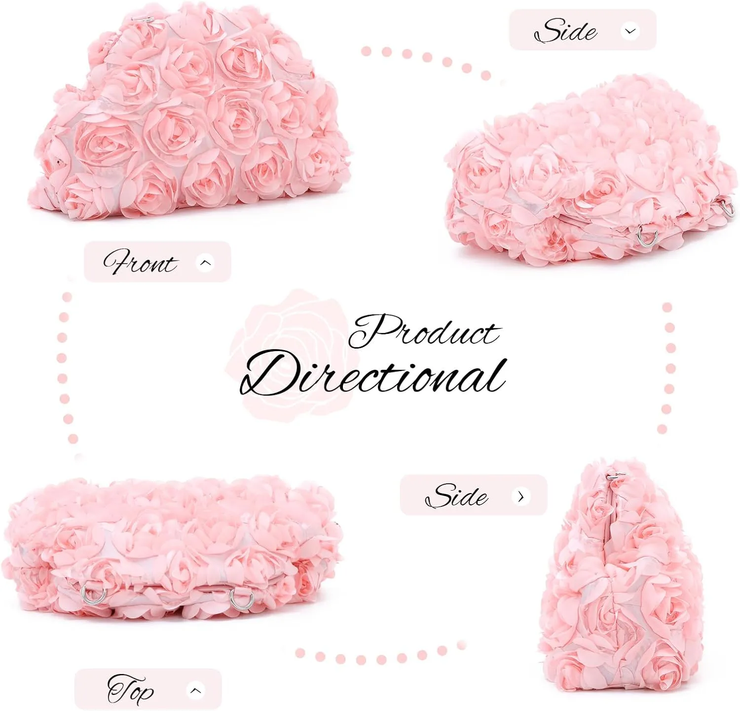 SUKUTU Flower Evening Bag Floral Clutch Bag Satin Handbag with Detachable Strap for Weeding Party Prom