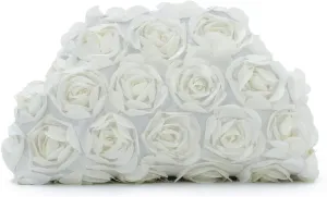 SUKUTU Flower Evening Bag Floral Clutch Bag Satin Handbag with Detachable Strap for Weeding Party Prom