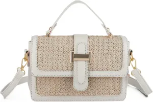 SUKUTU Summer Straw Shoulder Bag for Women Stylish Beach Vacation Crossbody Clutch Purses Handbag