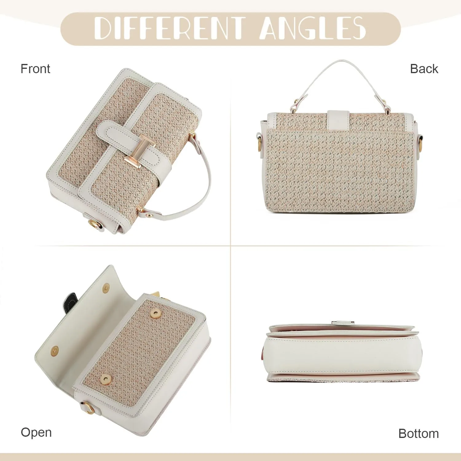 SUKUTU Summer Straw Shoulder Bag for Women Stylish Beach Vacation Crossbody Clutch Purses Handbag