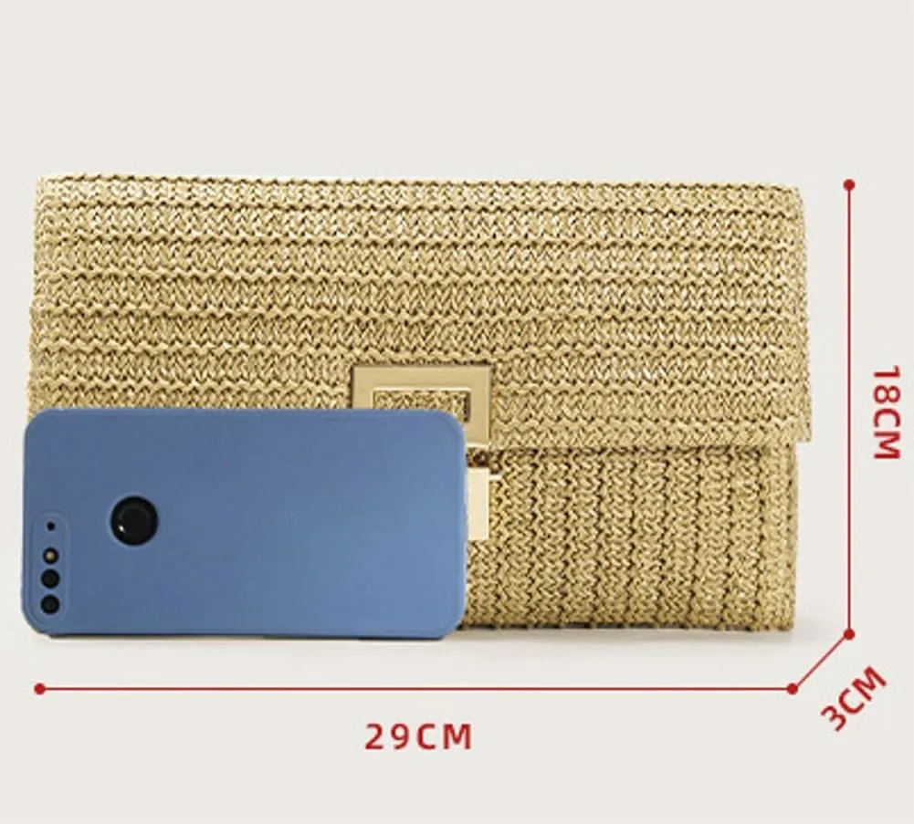 Summer Straw Clutch Bag Straw Crossbody Bags for Women Hand Woven Straw Purse Beach Hobo Bag 2024