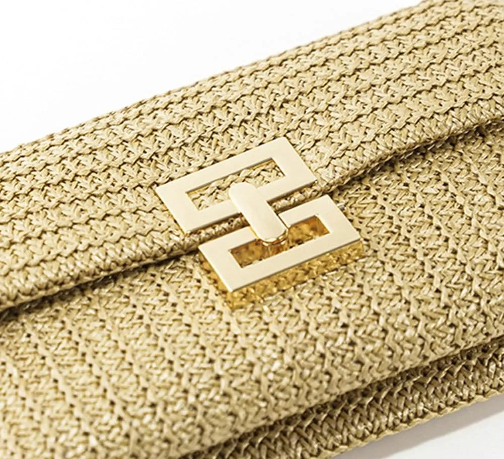 Summer Straw Clutch Bag Straw Crossbody Bags for Women Hand Woven Straw Purse Beach Hobo Bag 2024