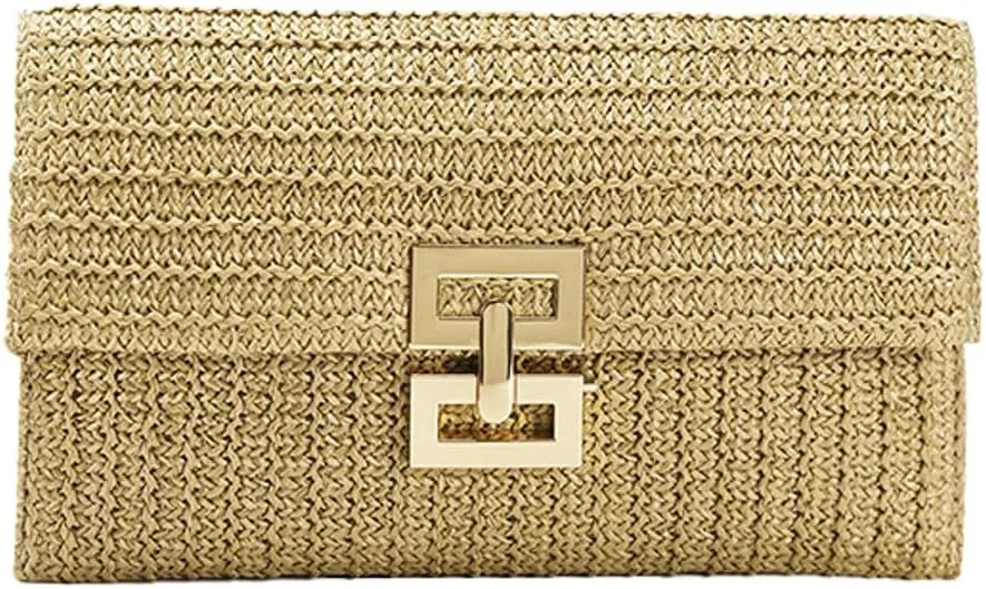 Summer Straw Clutch Bag Straw Crossbody Bags for Women Hand Woven Straw Purse Beach Hobo Bag 2024