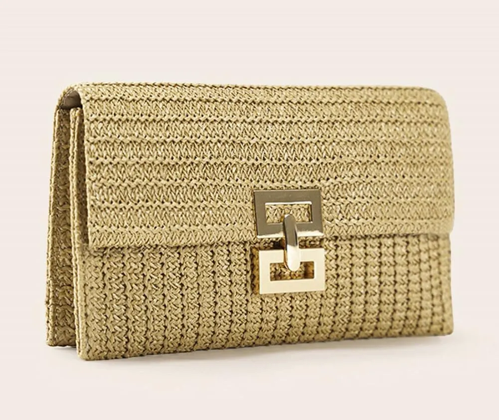 Summer Straw Clutch Bag Straw Crossbody Bags for Women Hand Woven Straw Purse Beach Hobo Bag 2024