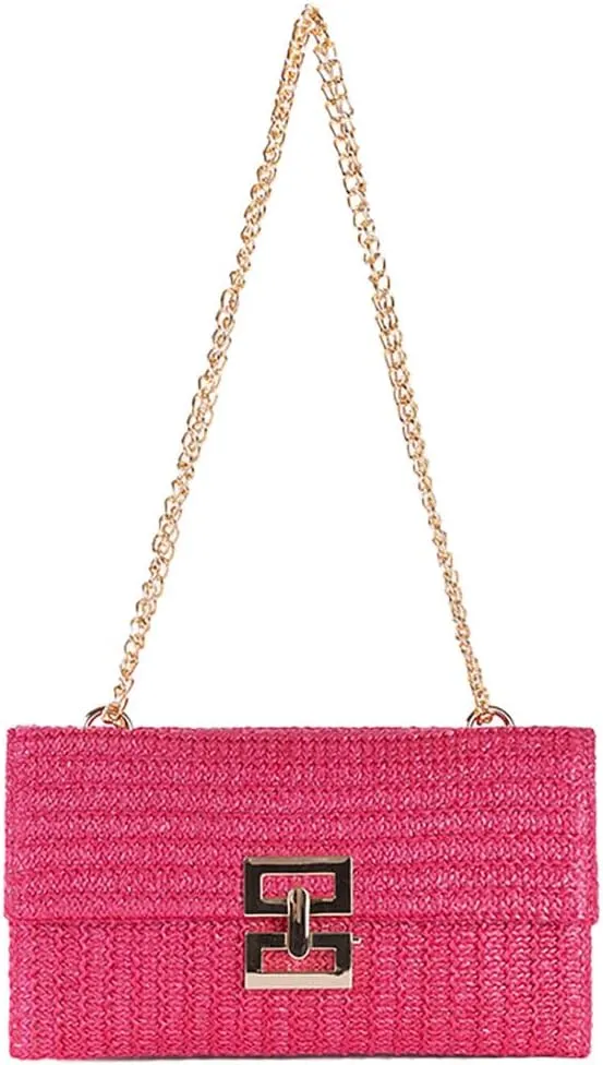 Summer Straw Clutch Bag Straw Crossbody Bags for Women Hand Woven Straw Purse Beach Hobo Bag 2024