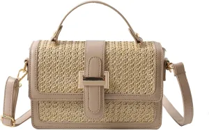 Summer Trendy Straw Purses Woven Straw Crossbody Handbags for Women Vacation
