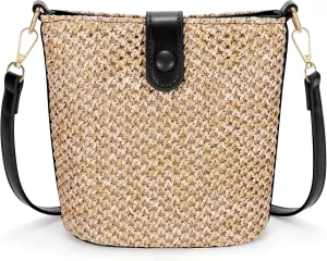 SUOSDEY Straw Crossbody Bag for Women Straw Beach Tote Bag Handbag Shoulder Purse for Women