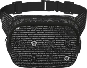 Supernatural Inspiration Print Unisex Square Double Layer Waist Bag Crossbody Fanny Pack Travel Workout Accessory
