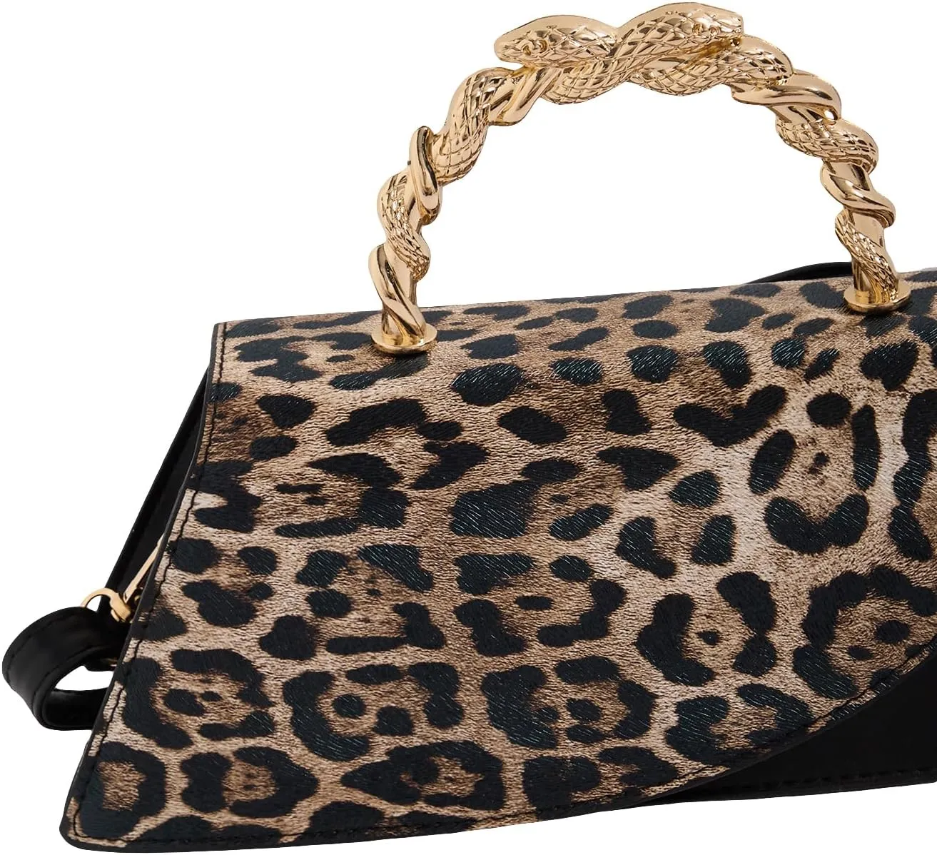 SweatyRocks Women's Leopard Print Purses Top Handle Flap Satchel Crossbody Bag