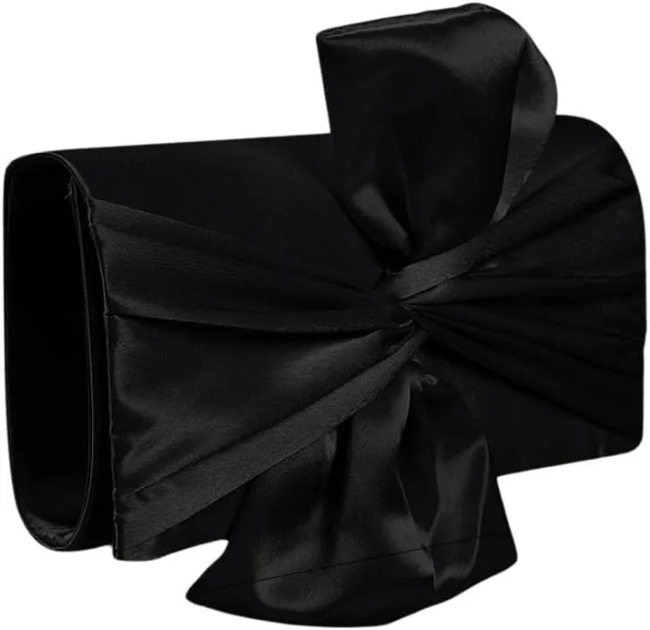 SweatyRocks Women's Satin Evening Bag Bow Clutch Purse Formal Party Handbag
