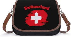 Switzerland Flag Funny Women's Crossbody Bags Novelty Leather Purse Handbag Shoulder Bag