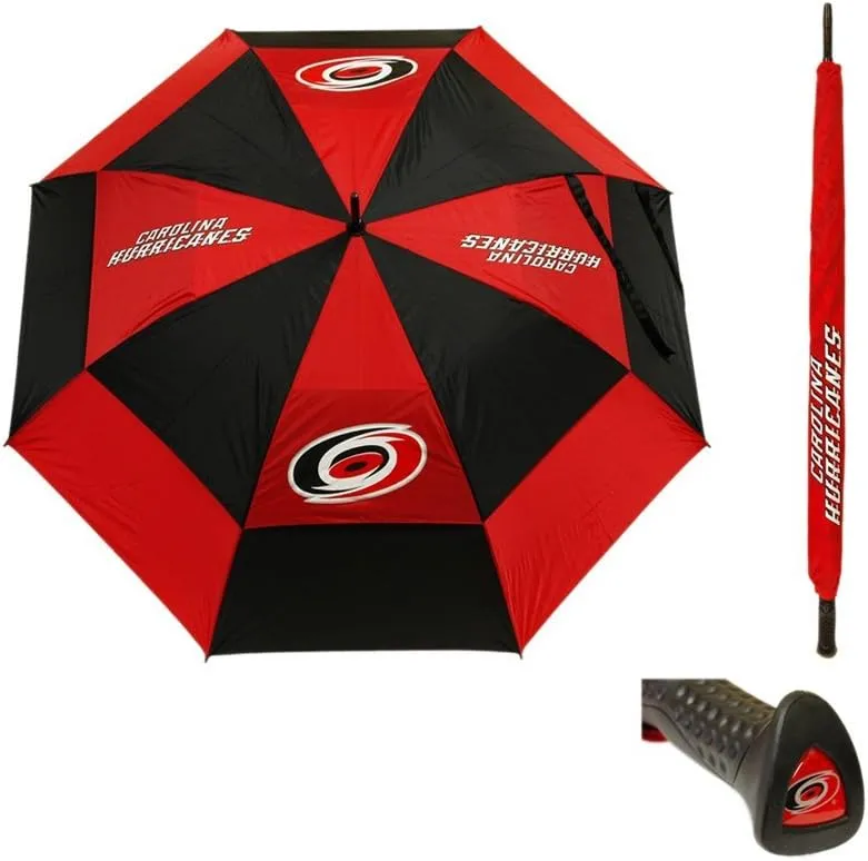 Team Golf NHL 62" Golf Umbrella with Protective Sheath, Double Canopy Wind Protection Design, Auto Open Button