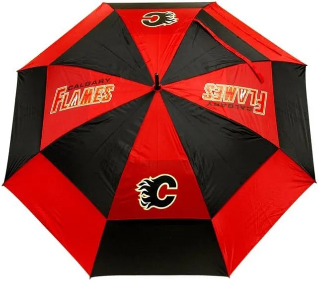 Team Golf NHL 62" Golf Umbrella with Protective Sheath, Double Canopy Wind Protection Design, Auto Open Button