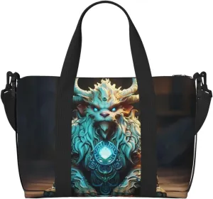 Tetragonal Beast Travel Duffel Bag Tote Carry On Luggage Bag Water Resistant Weekender Overnight Bags For Foldable