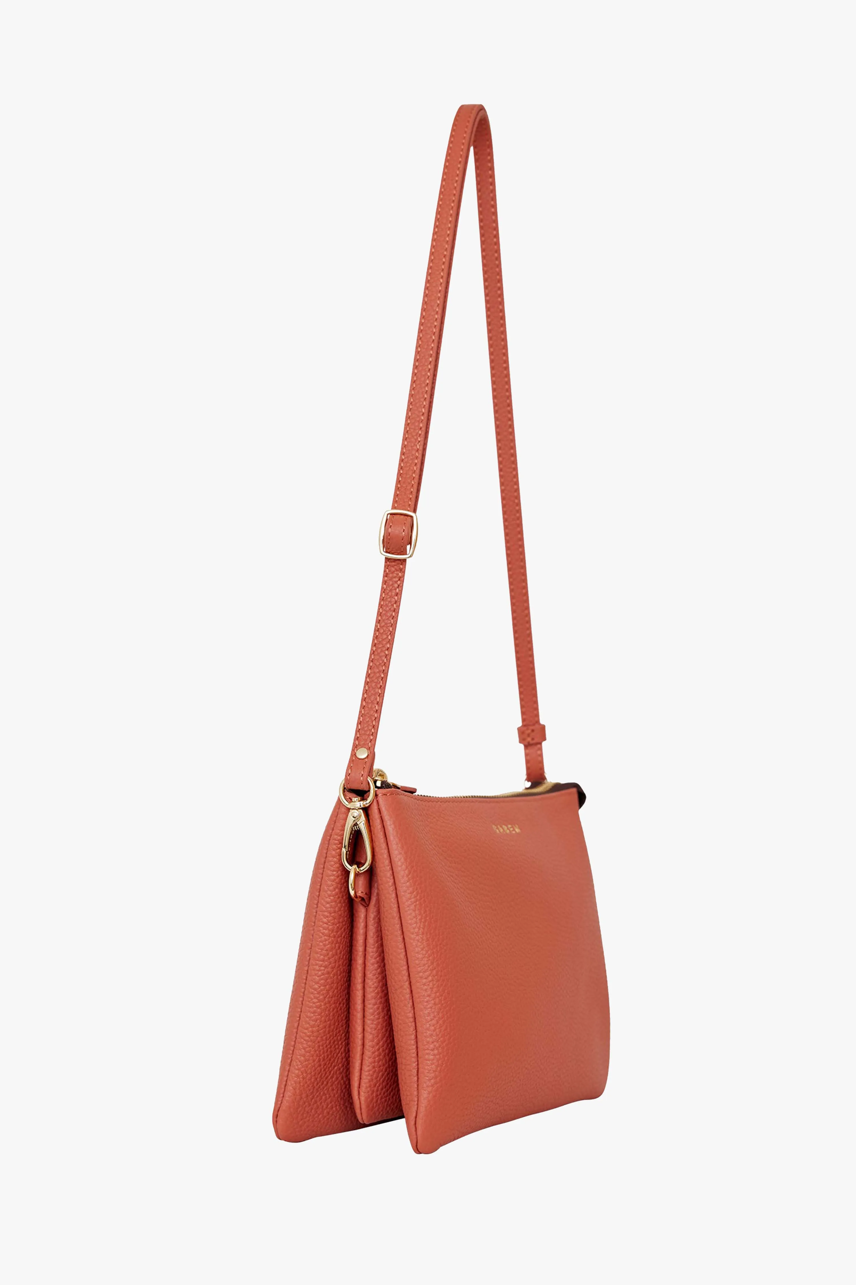 Tilly's Big Sis Crossbody Terracotta Leather Large Clutch