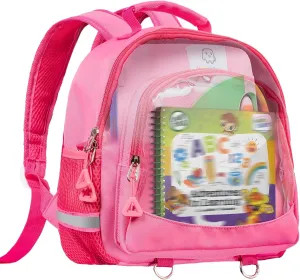 Toddler Backpack Compatible with Leapfrog LeapStart 3D Interactive Learning System and Learning 100 Words Book, Storage and Display Books(Pink) - Bag Only