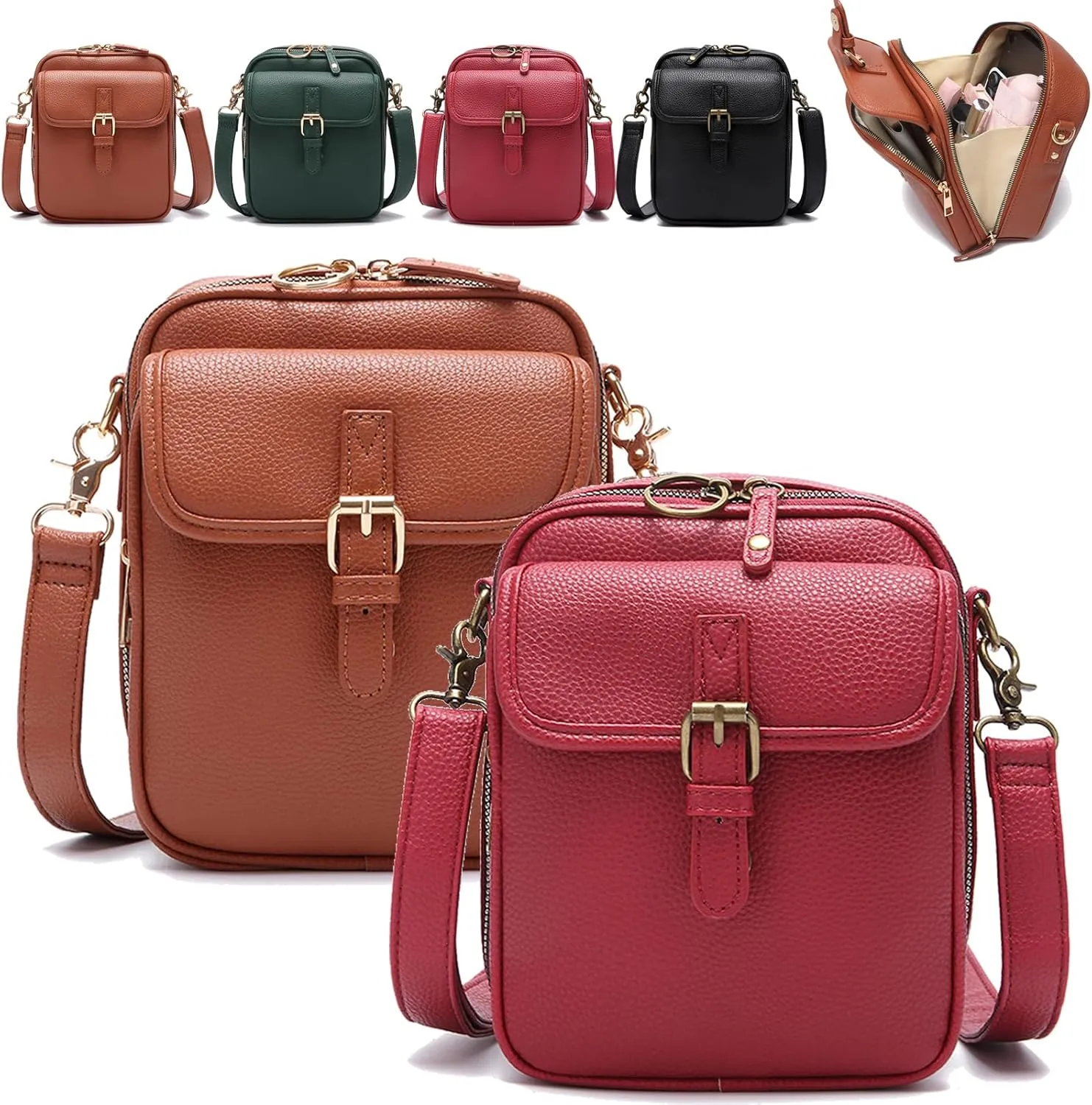 Tojoyride Crossbody Bag, Urvashi Crossbody Leather Bag, Vintage Messenger Crossbody Bags for Women Anti Theft